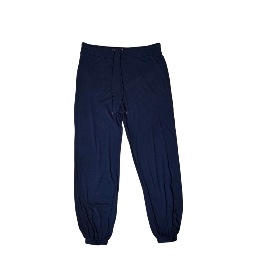 J.Crew Womens M Tencel Lyocell Jogger Pants Navy Pull On Tapered Drawstring